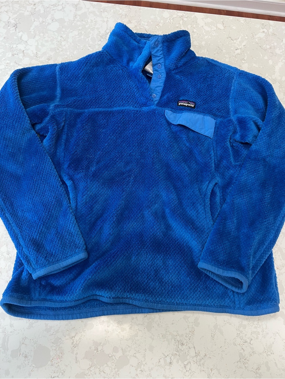 Patagonia Bright Blue Fleece Snap Pullover
